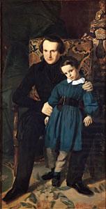 Auguste de Chatillon Victor Hugo with his son Francois Victor china oil painting image